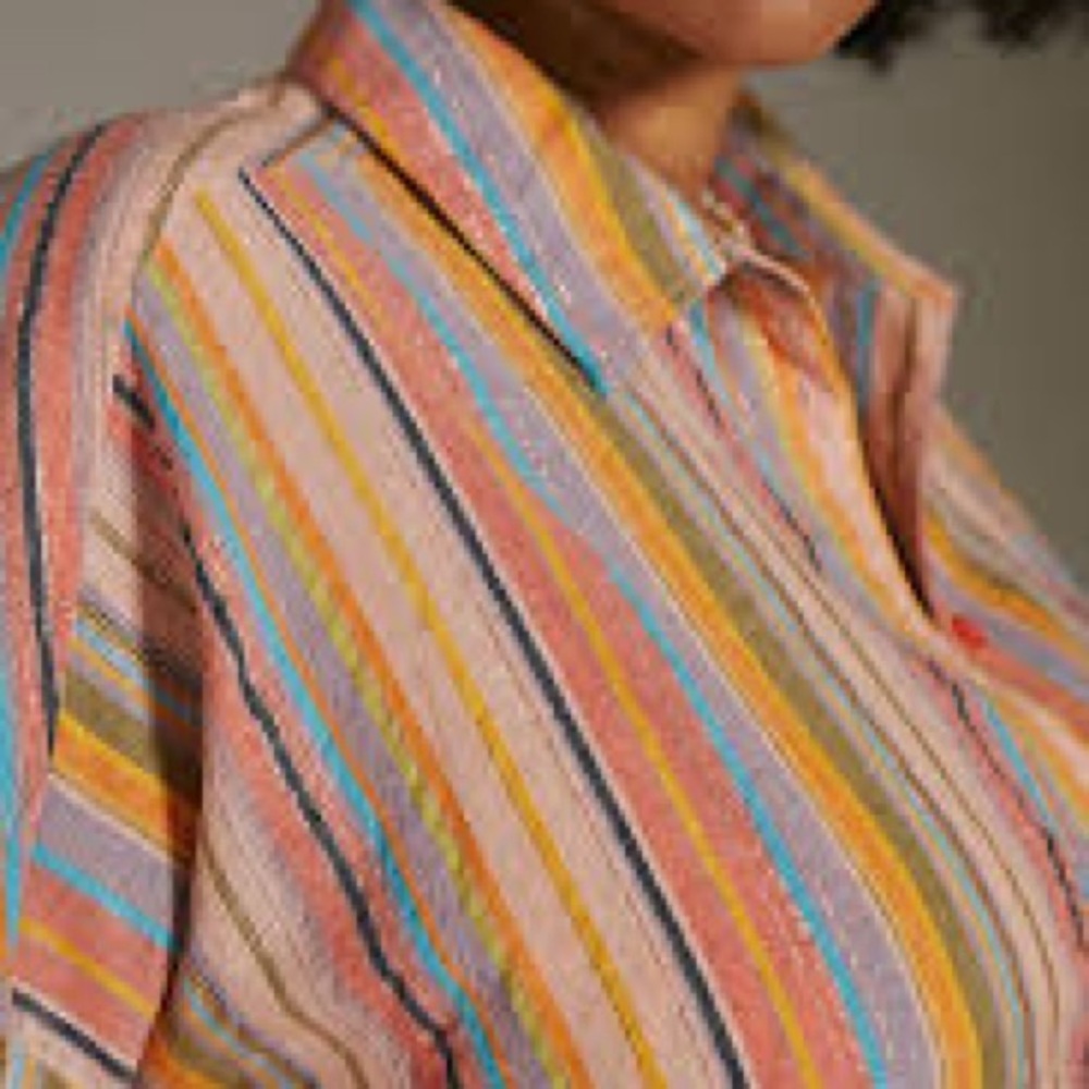Pilcro Multicolor Striped Button Down Shirt - Picture 2 of 10